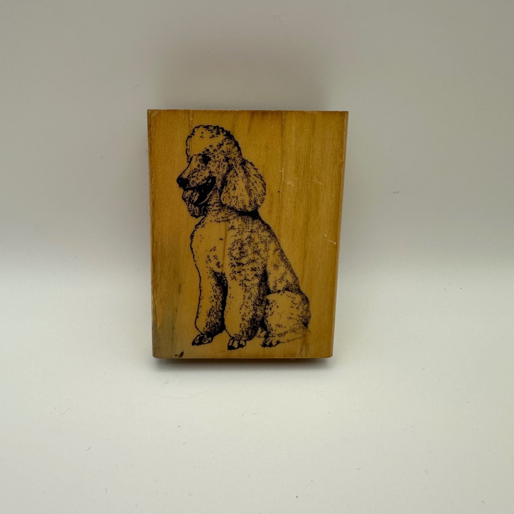 Stamp Gallery Standard Poodle Dog Animal Wood Mount Rubber Stamp Vintage